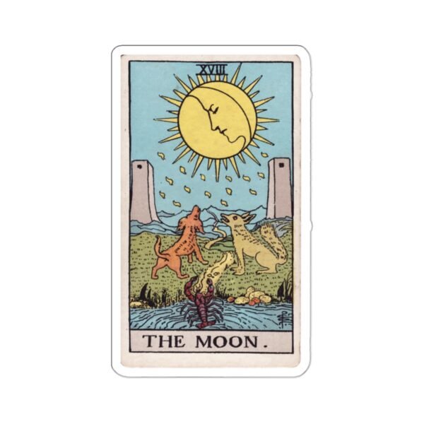 Tarot The Moon Card | Die-Cut Sticker - Image 2