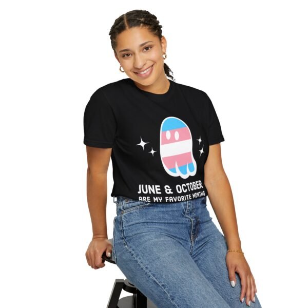 Proud Ghost | June & October Are My Favorite Months | Trans Flag | Unisex Comfort Colors T-shirt - Image 9