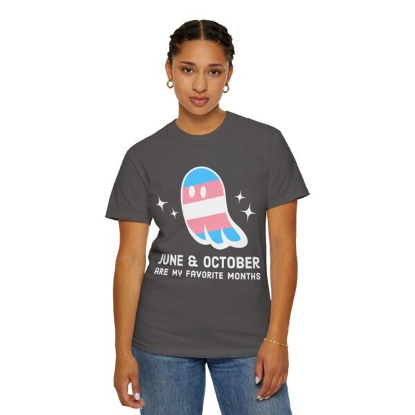 Proud Ghost | June & October Are My Favorite Months | Trans Flag | Unisex Comfort Colors T-shirt - Image 45