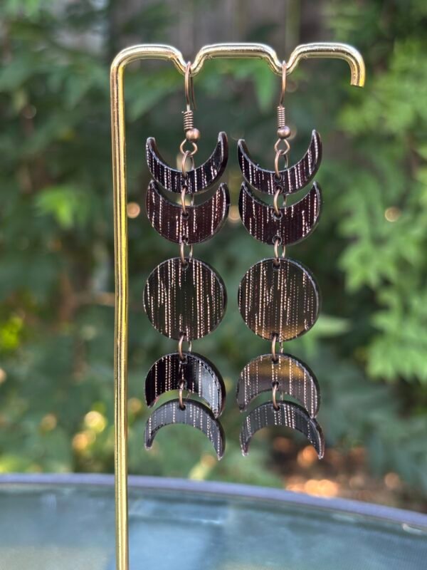 Acrylic Black Moon Phase Earrings