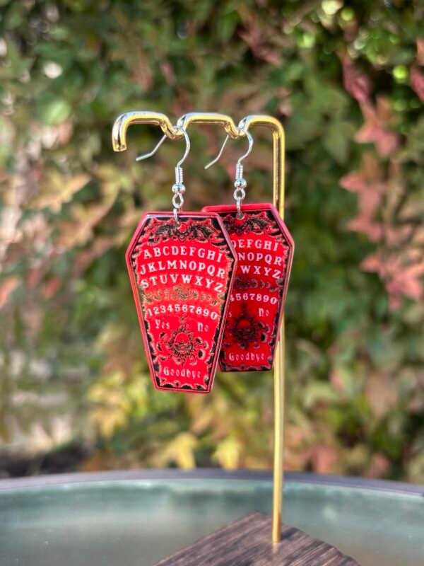 Acrylic Coffin Spirit Board Earrings