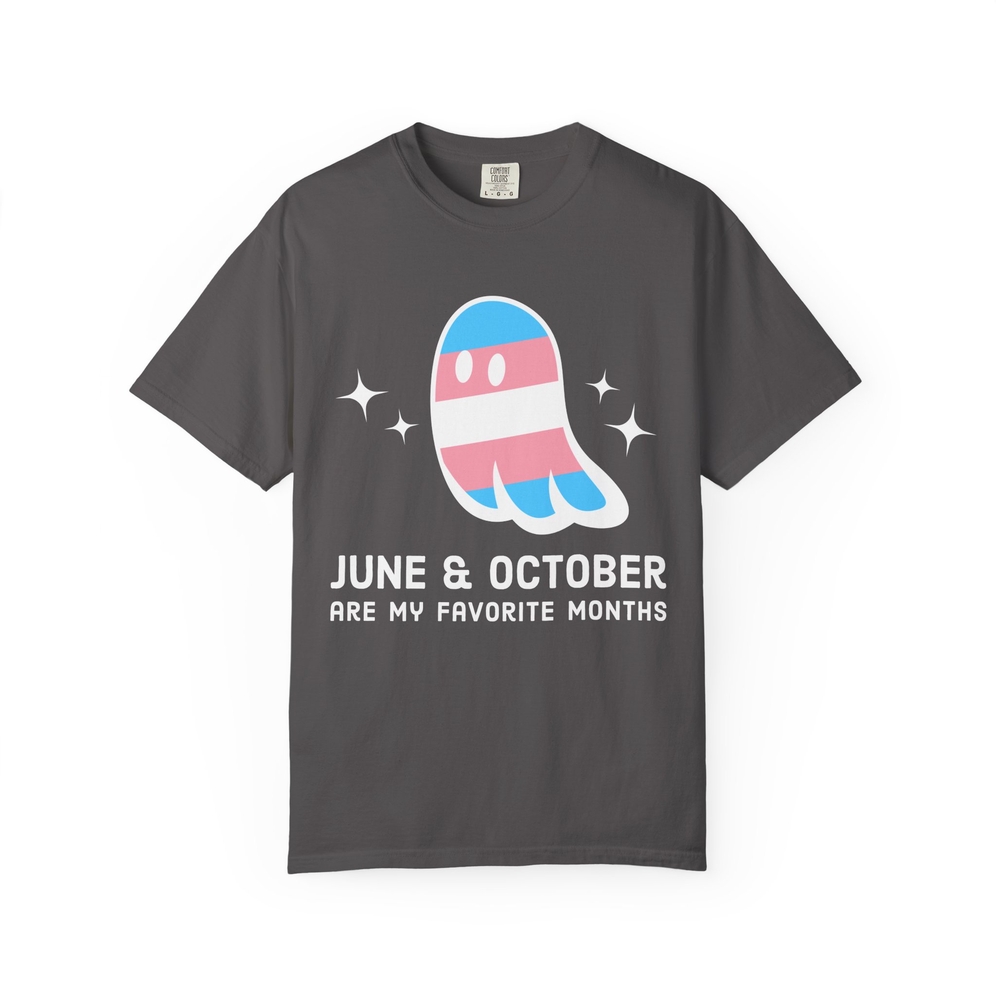 Proud Ghost | June & October Are My Favorite Months | Trans Flag | Unisex Comfort Colors T-shirt - Image 13