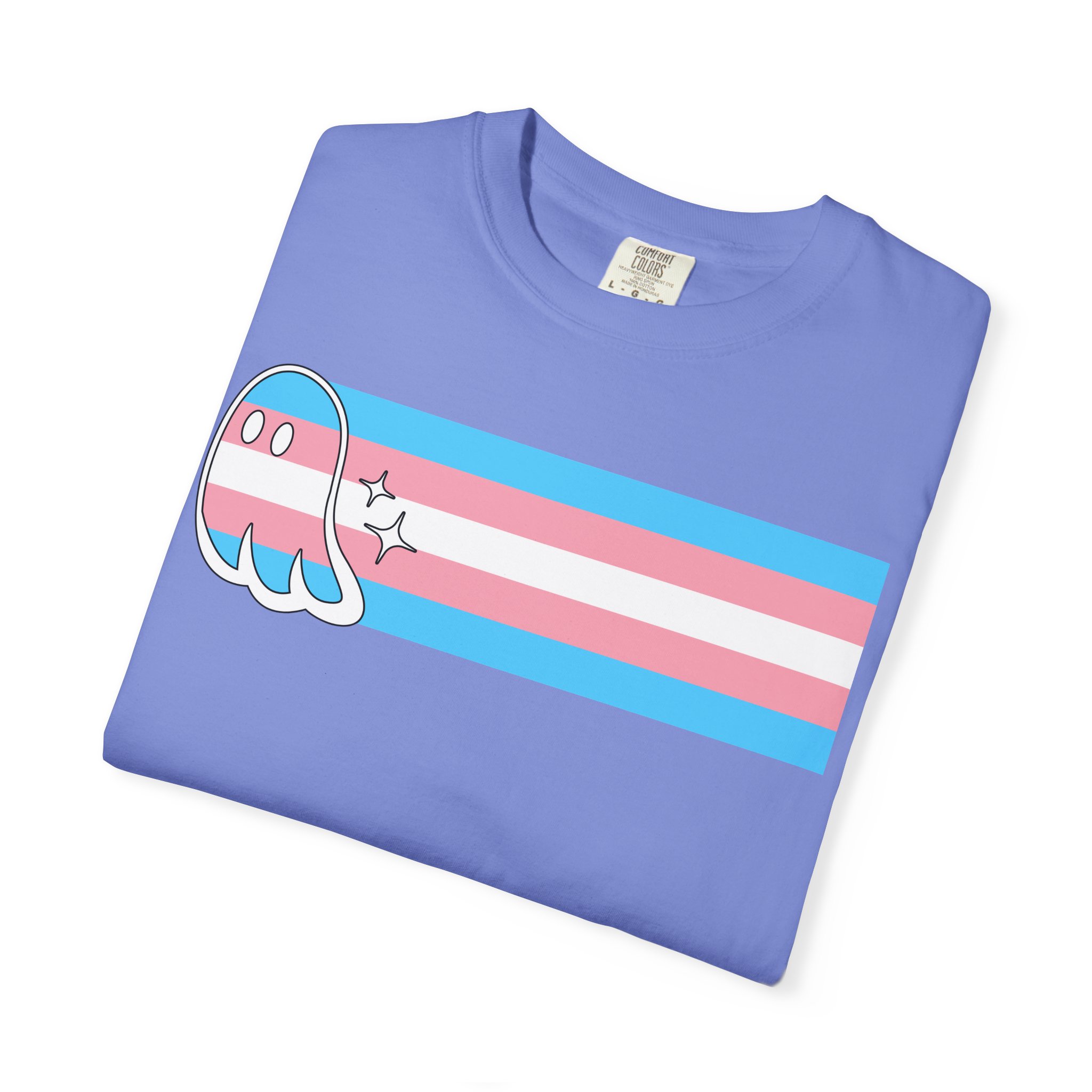 Proud Ghost | Trans Flag | Unisex Comfort Colors T-shirt - Image 11