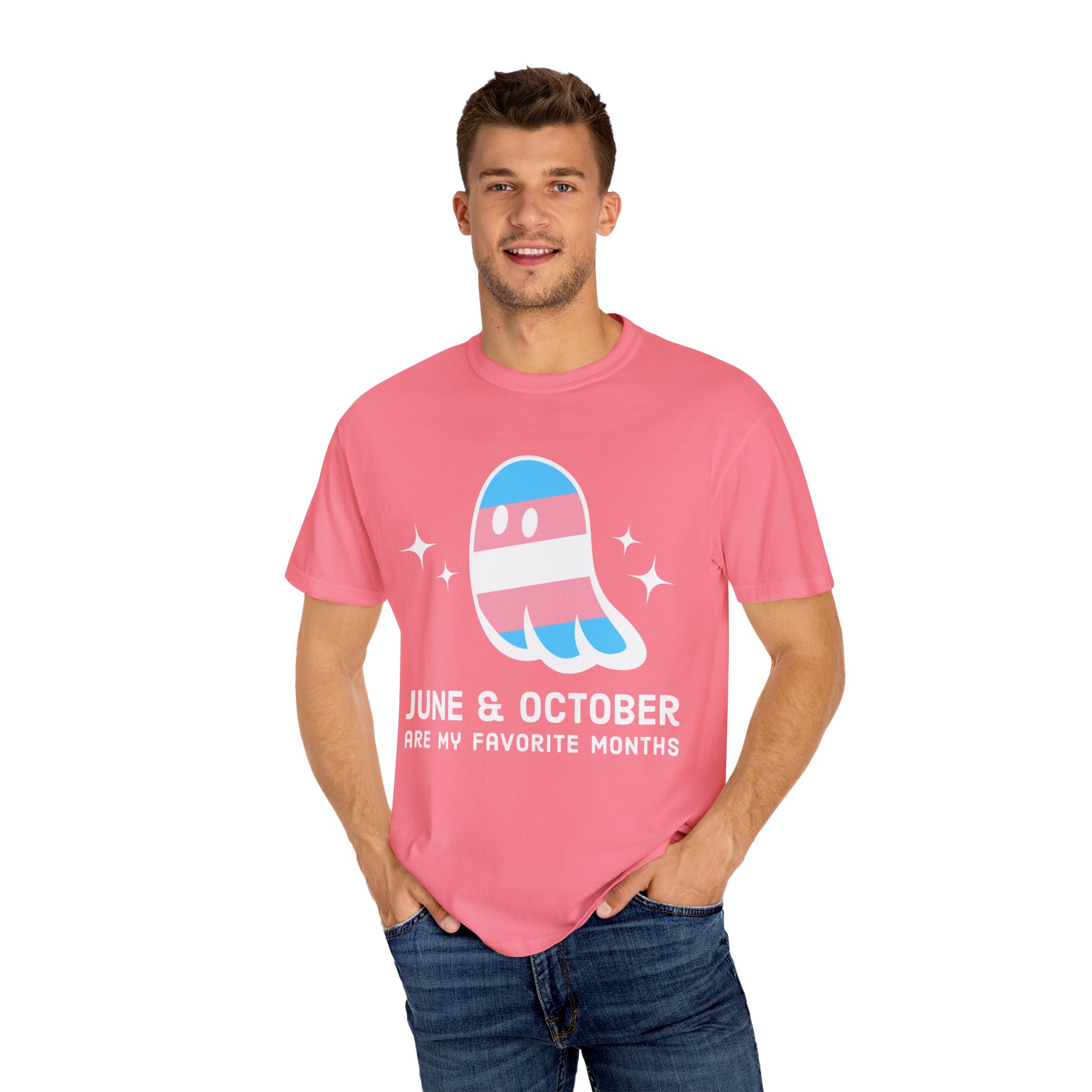 Proud Ghost | June & October Are My Favorite Months | Trans Flag | Unisex Comfort Colors T-shirt - Image 20