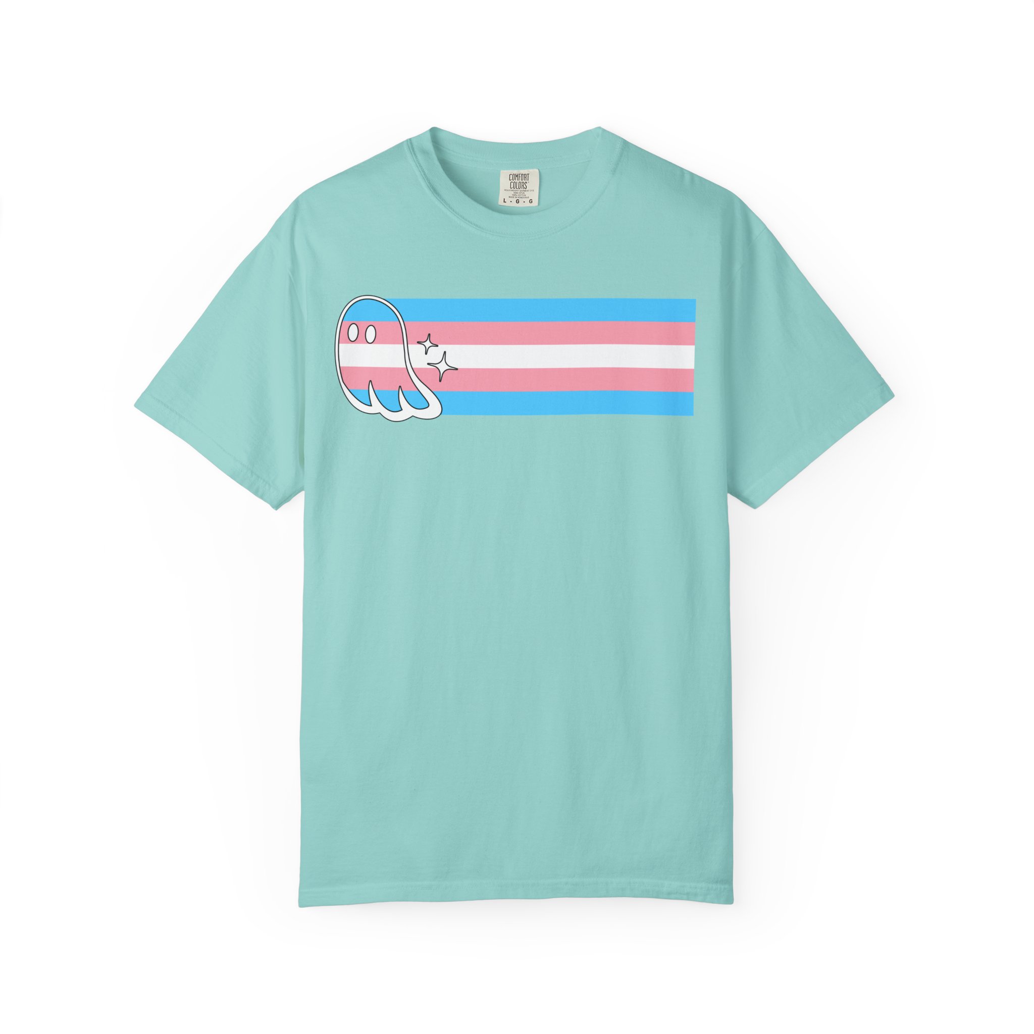 Proud Ghost | Trans Flag | Unisex Comfort Colors T-shirt - Image 5