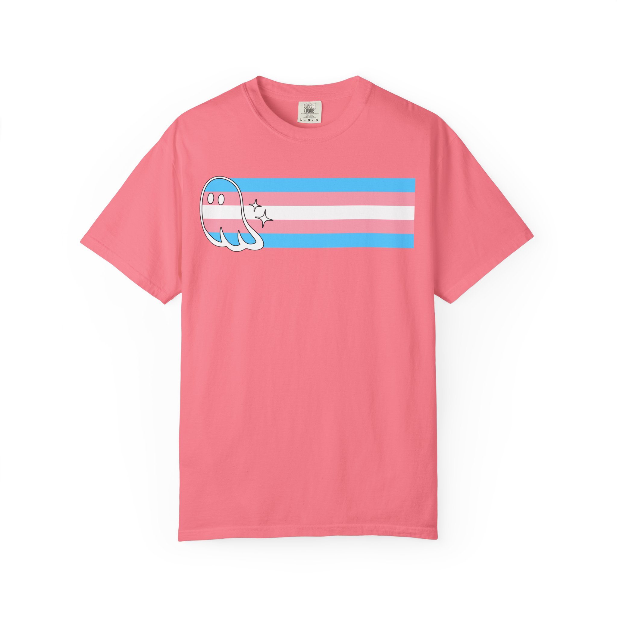 Proud Ghost | Trans Flag | Unisex Comfort Colors T-shirt - Image 17