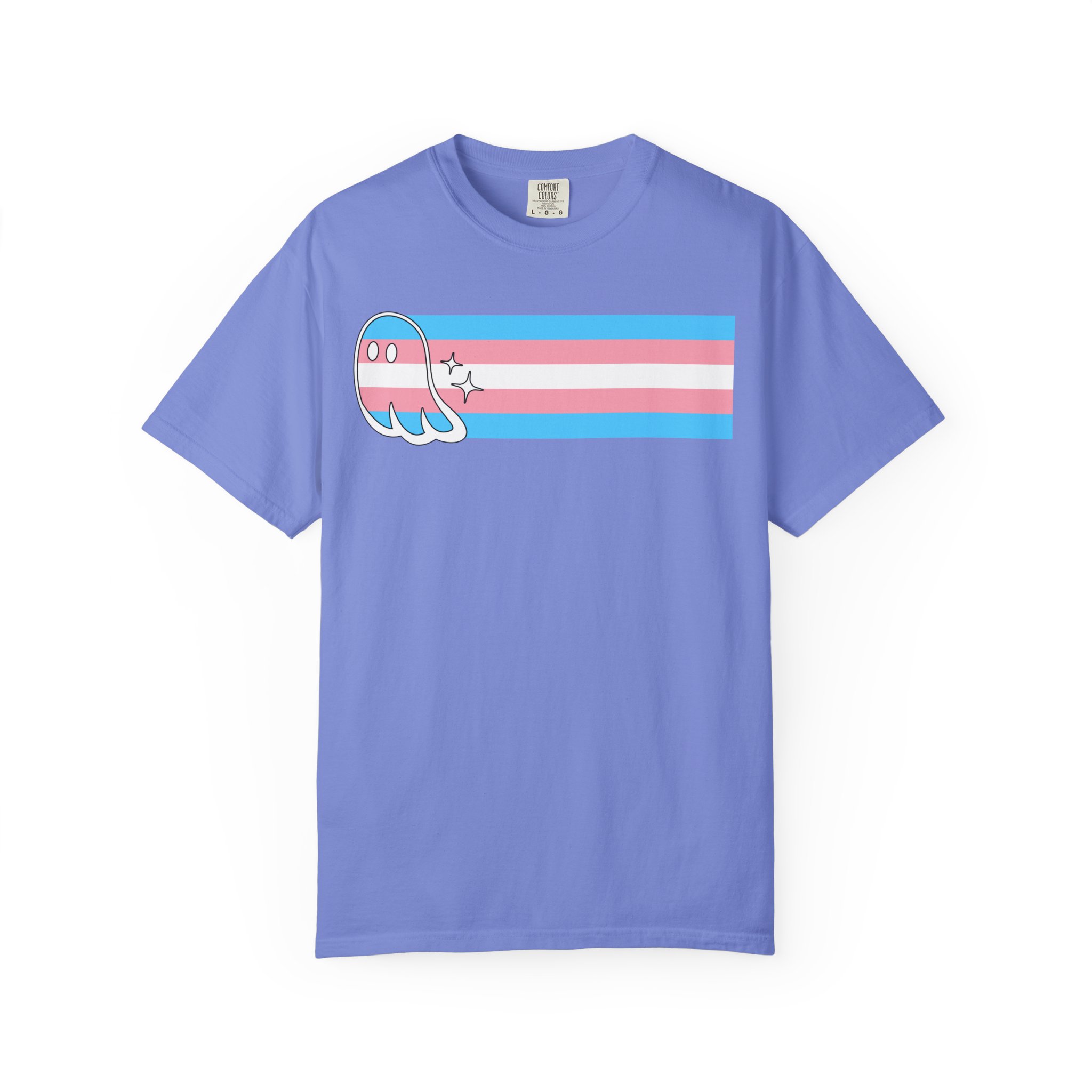 Proud Ghost | Trans Flag | Unisex Comfort Colors T-shirt - Image 9