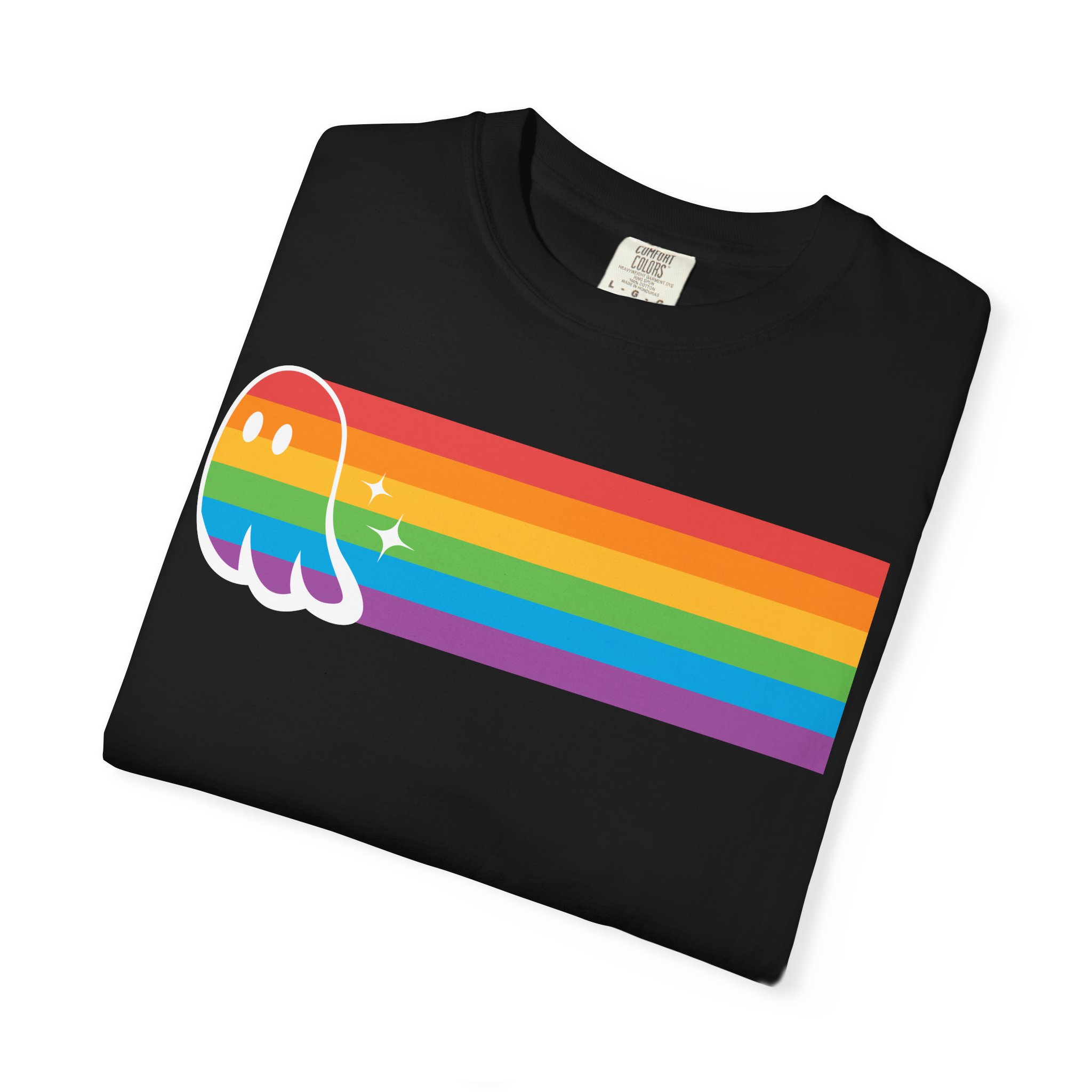 Proud Ghost | Rainbow Streak | Unisex Comfort Colors T-shirt - Image 3