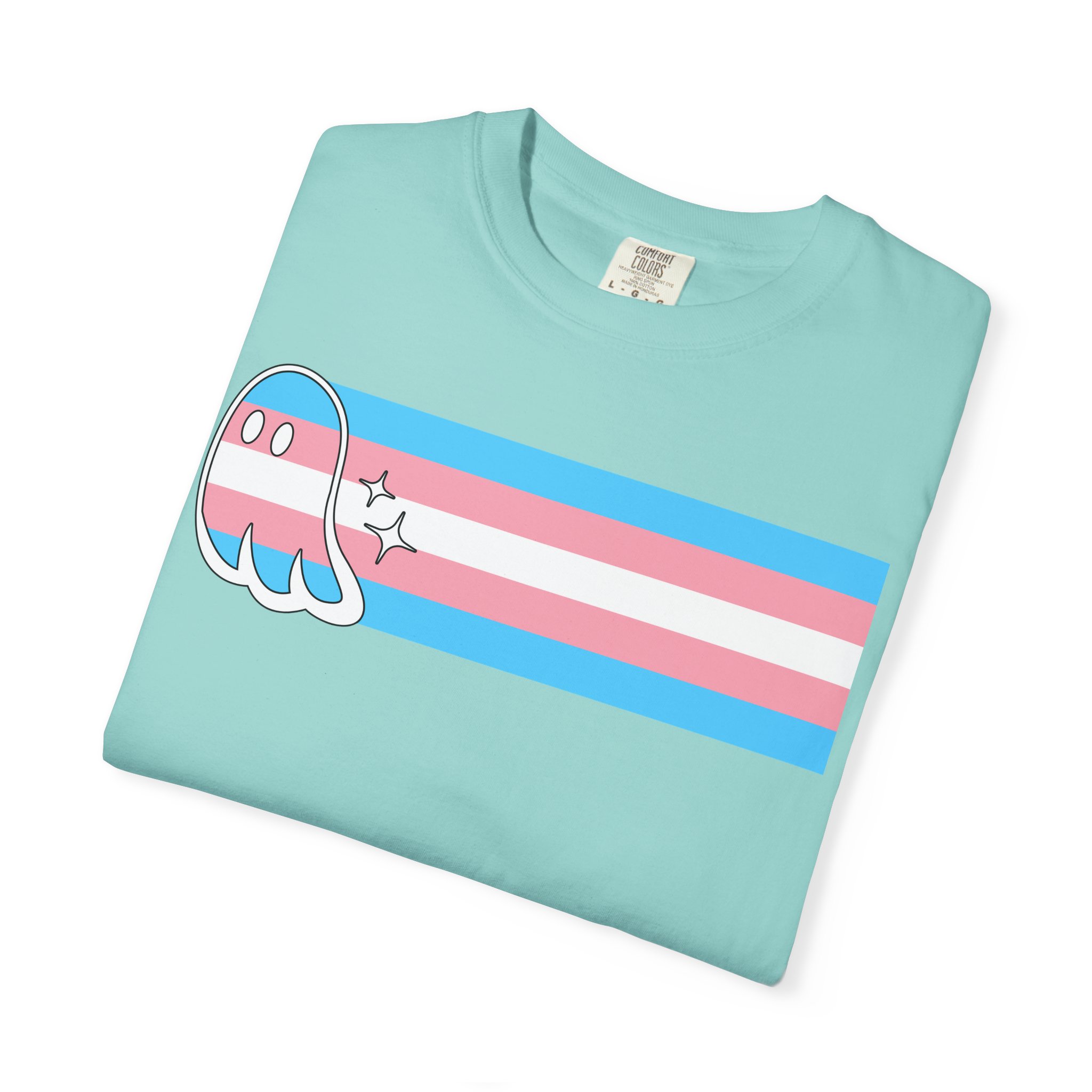 Proud Ghost | Trans Flag | Unisex Comfort Colors T-shirt - Image 7