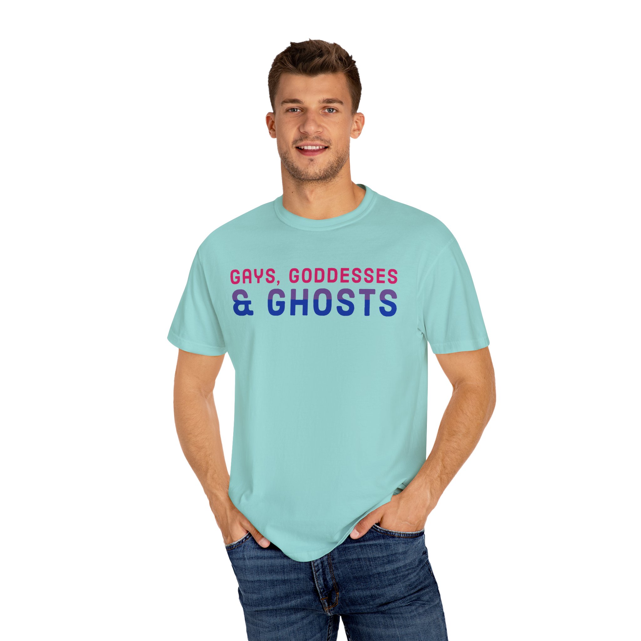 Gays, Goddesses & Ghosts | Bi Flag | Unisex Comfort Colors T-shirt - Image 8