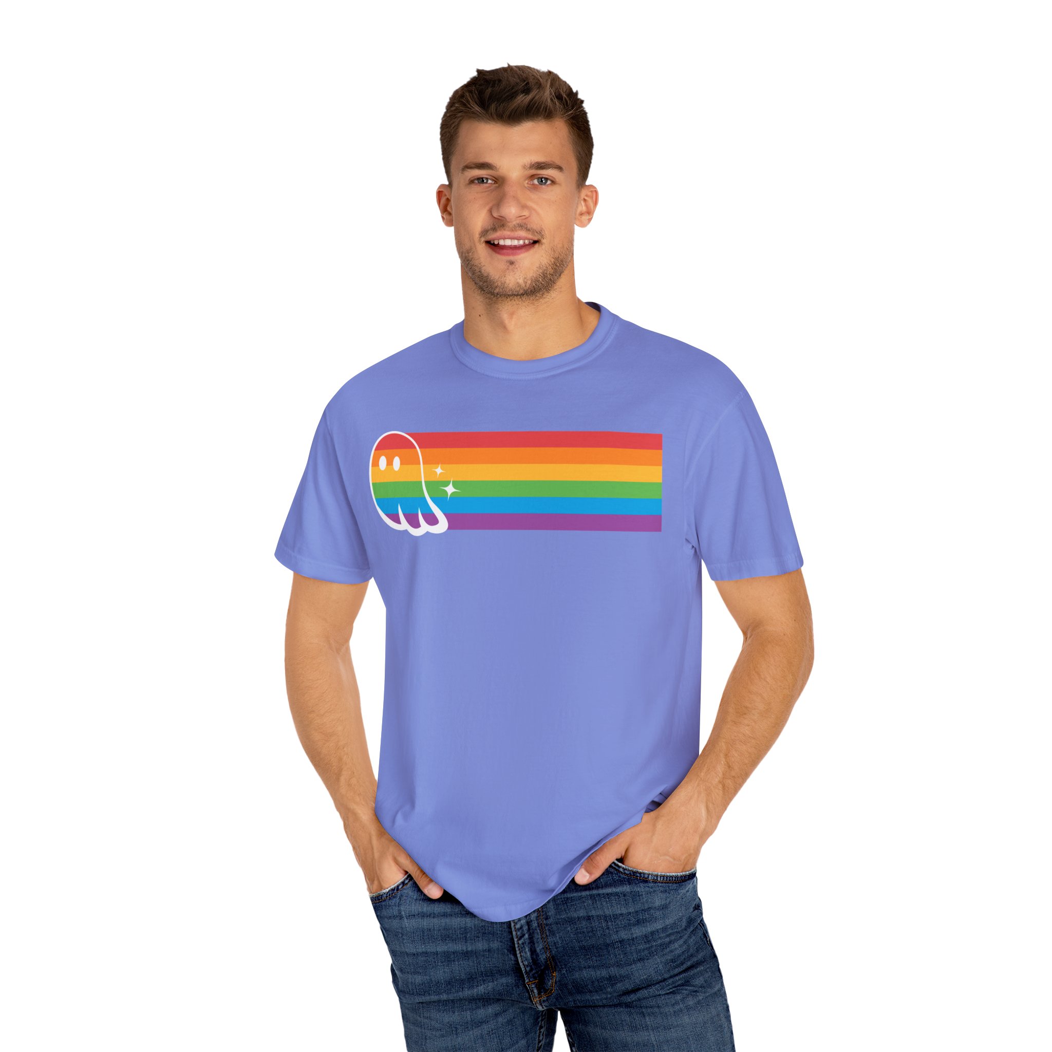 Proud Ghost | Rainbow Streak | Unisex Comfort Colors T-shirt - Image 12
