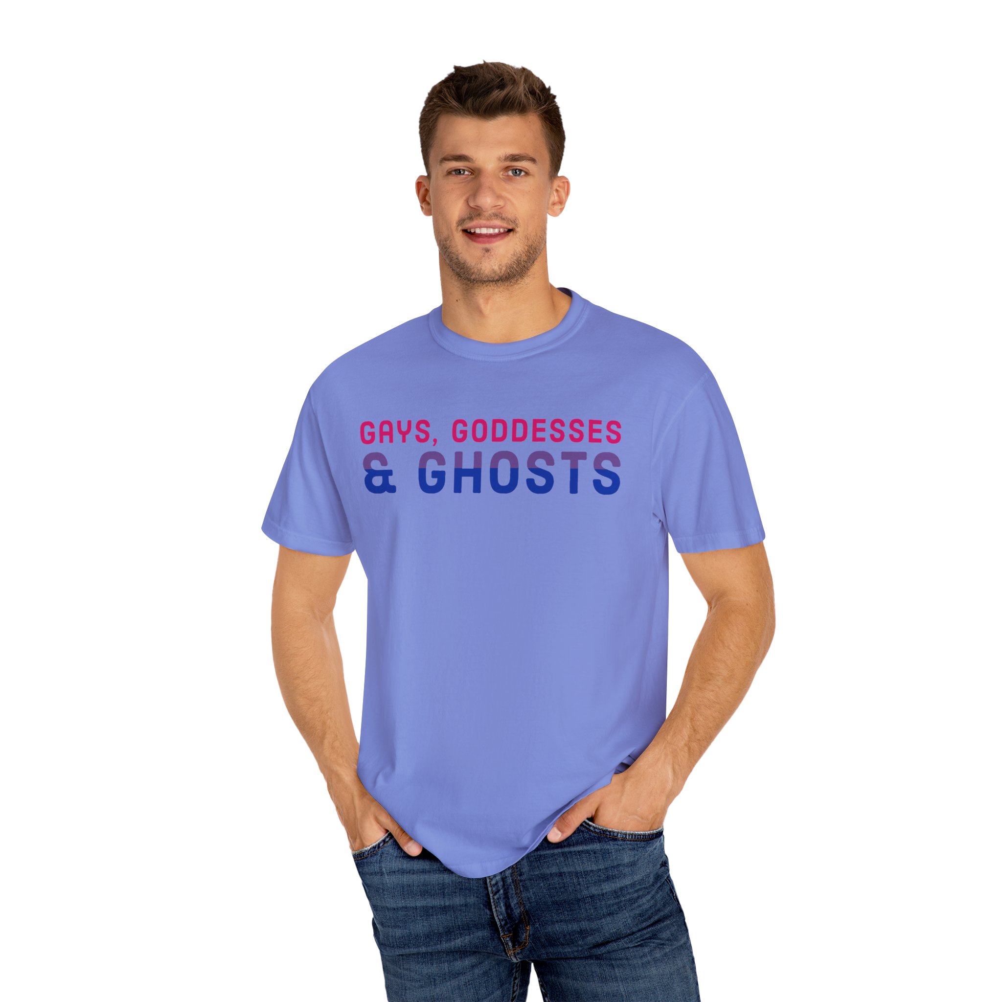Gays, Goddesses & Ghosts | Bi Flag | Unisex Comfort Colors T-shirt - Image 12