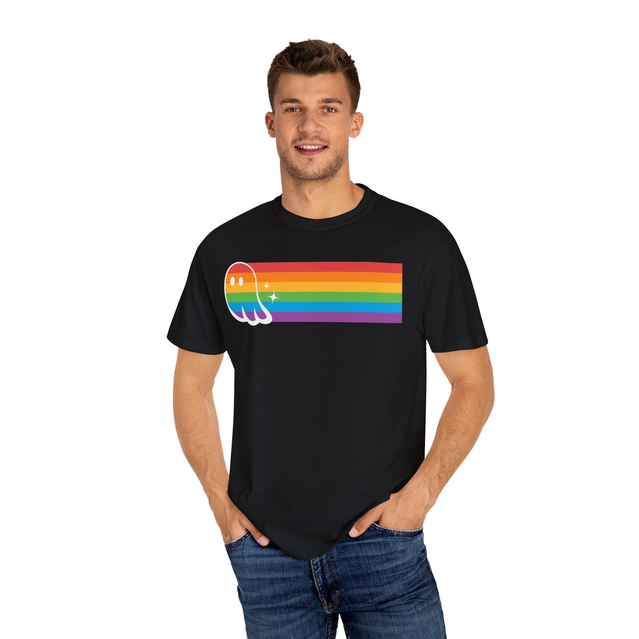 Proud Ghost | Rainbow Streak | Unisex Comfort Colors T-shirt - Image 4