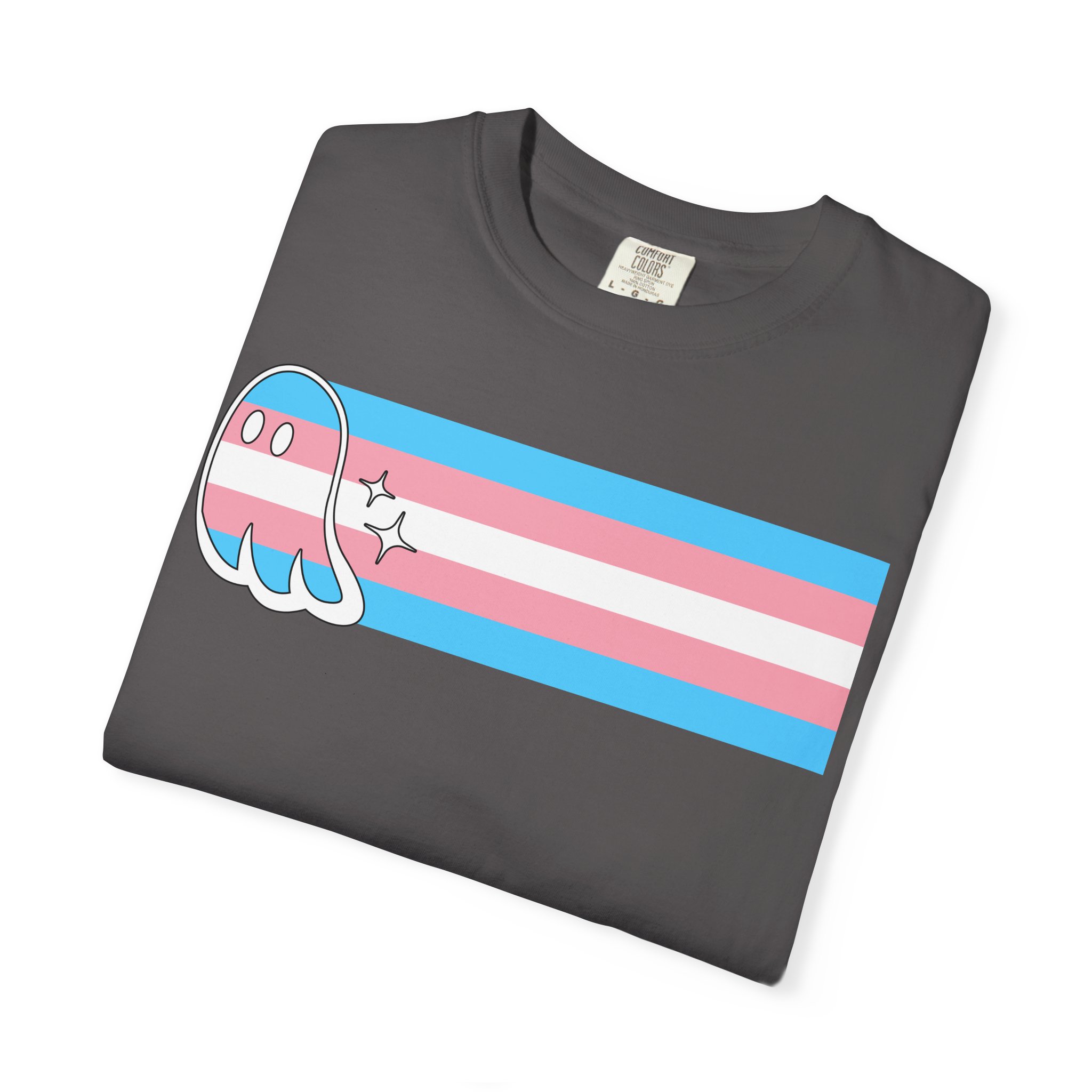 Proud Ghost | Trans Flag | Unisex Comfort Colors T-shirt - Image 15