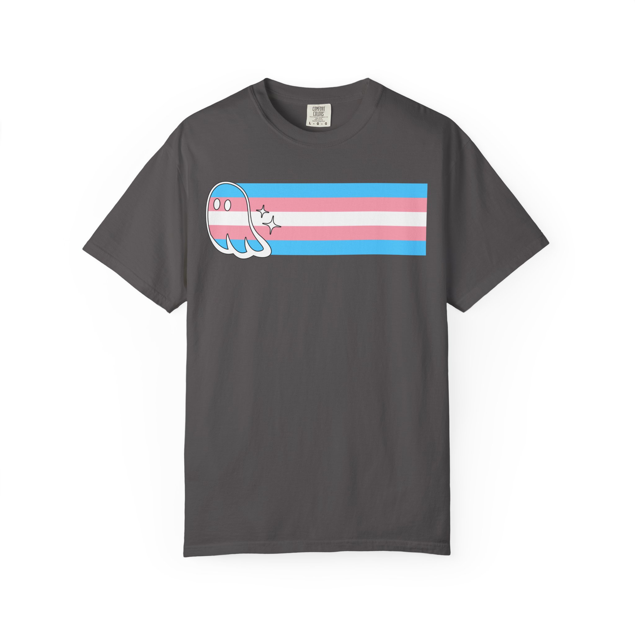 Proud Ghost | Trans Flag | Unisex Comfort Colors T-shirt - Image 13