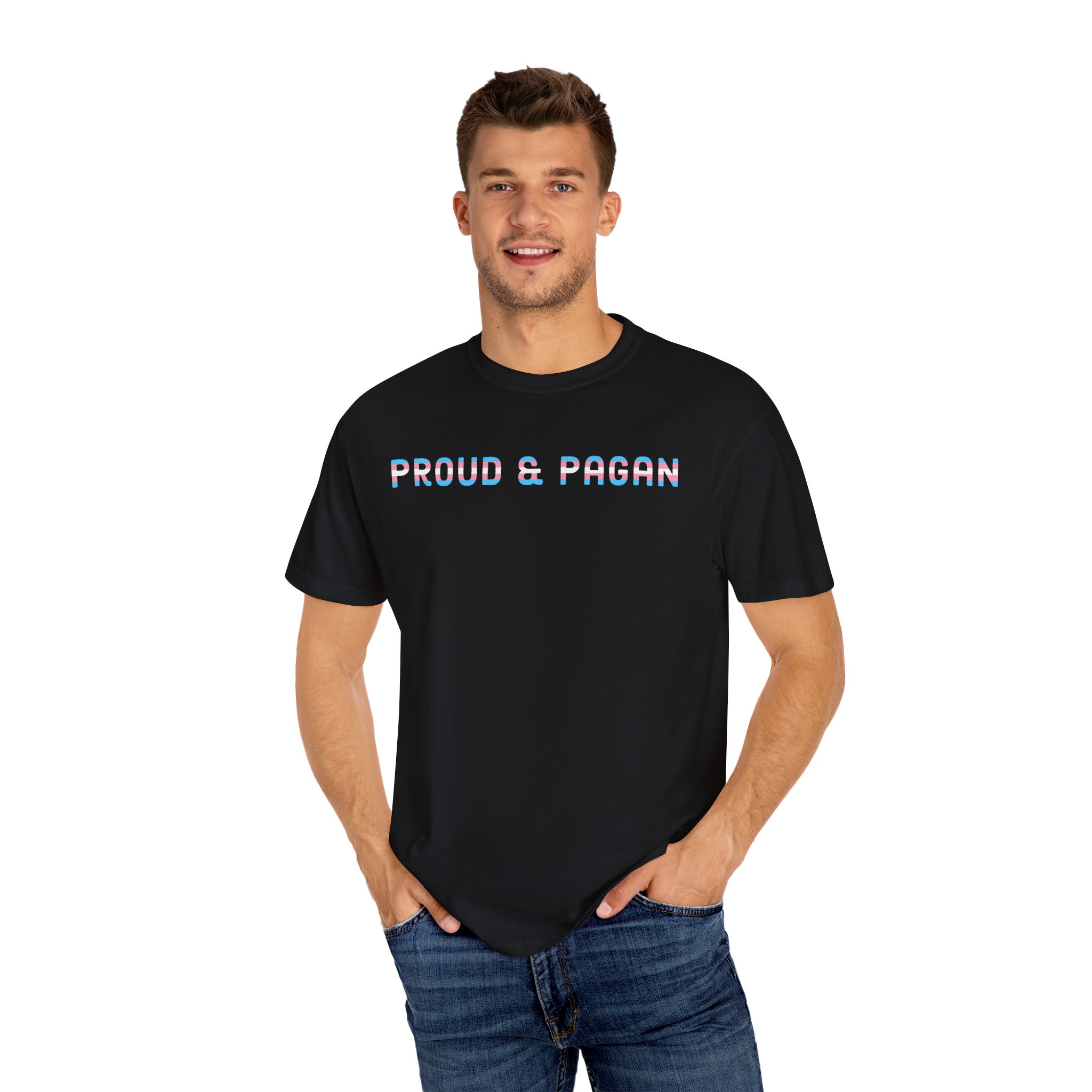 Proud & Pagan | Trans Flag | Unisex Comfort Colors T-shirt - Image 4