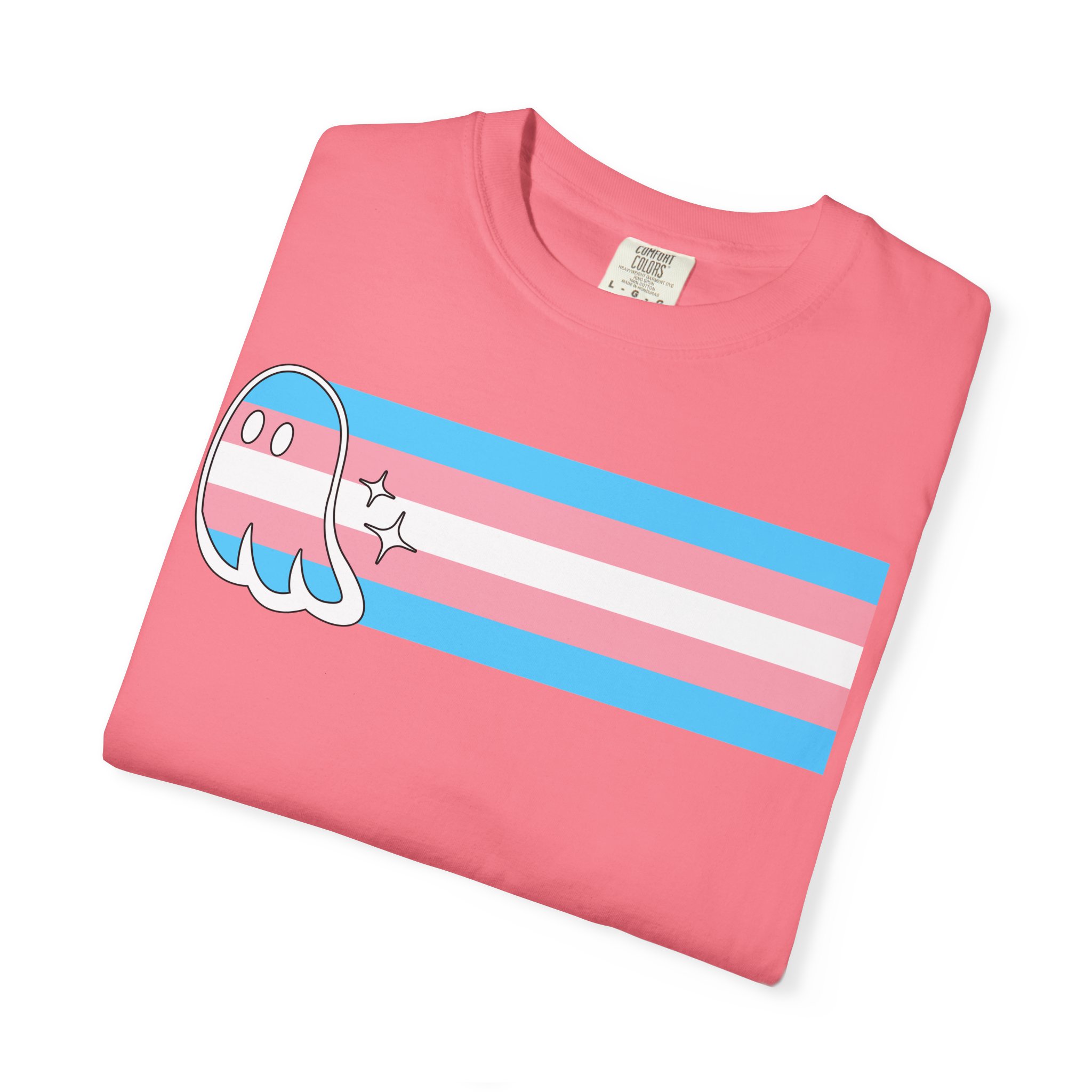 Proud Ghost | Trans Flag | Unisex Comfort Colors T-shirt - Image 19