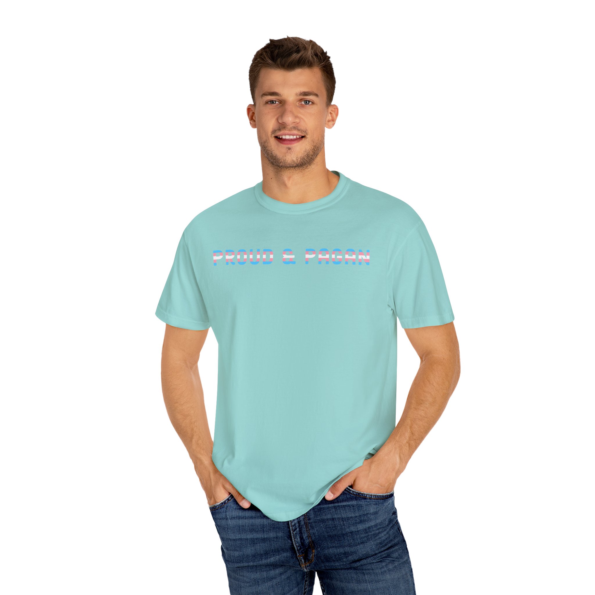 Proud & Pagan | Trans Flag | Unisex Comfort Colors T-shirt - Image 8