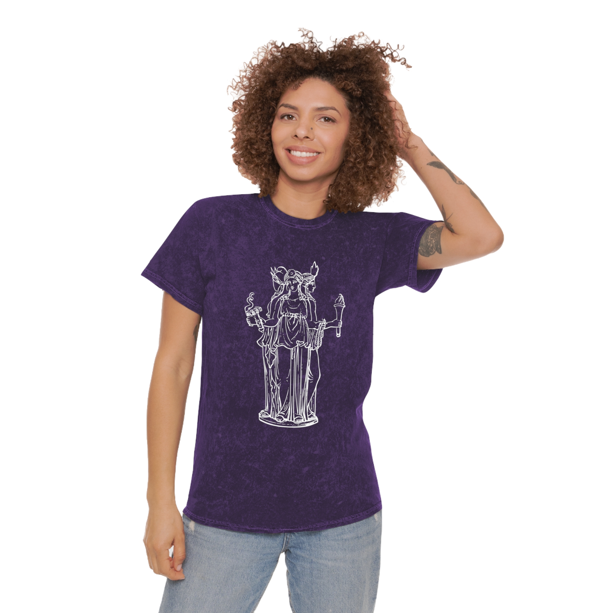 Hekate Statue Shirt | Mineral Wash T-Shirt - Image 4