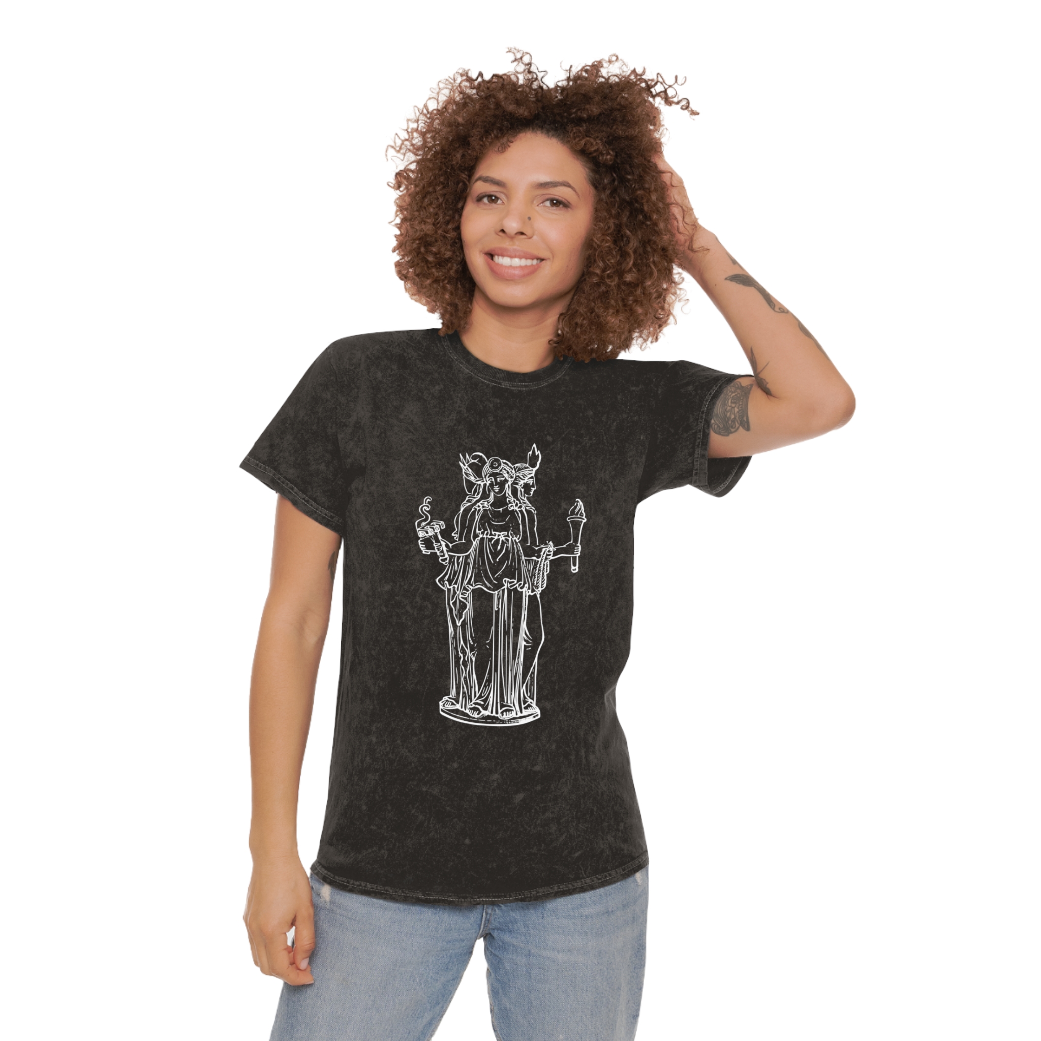 Hekate Statue Shirt | Mineral Wash T-Shirt - Image 8