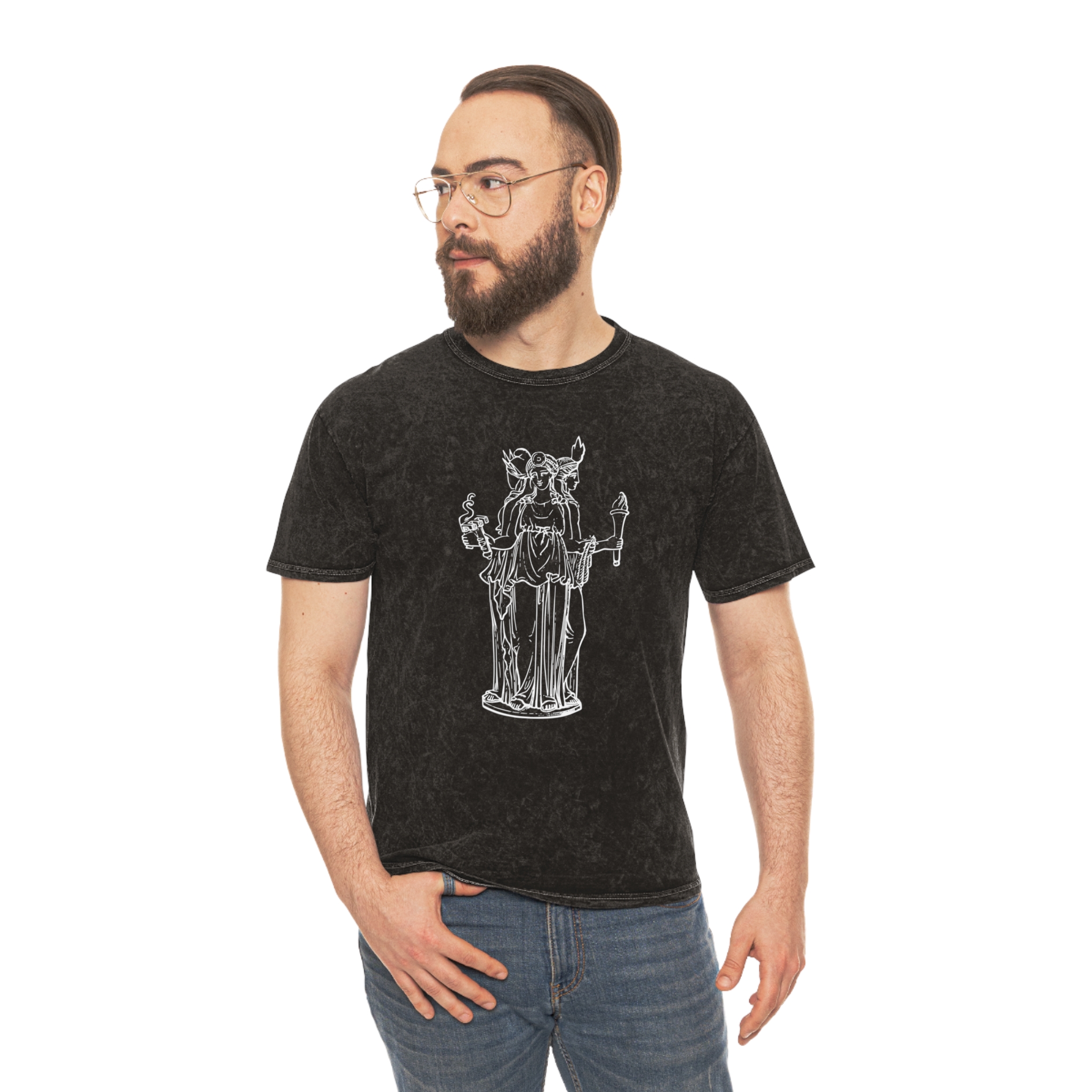 Hekate Statue Shirt | Mineral Wash T-Shirt - Image 7