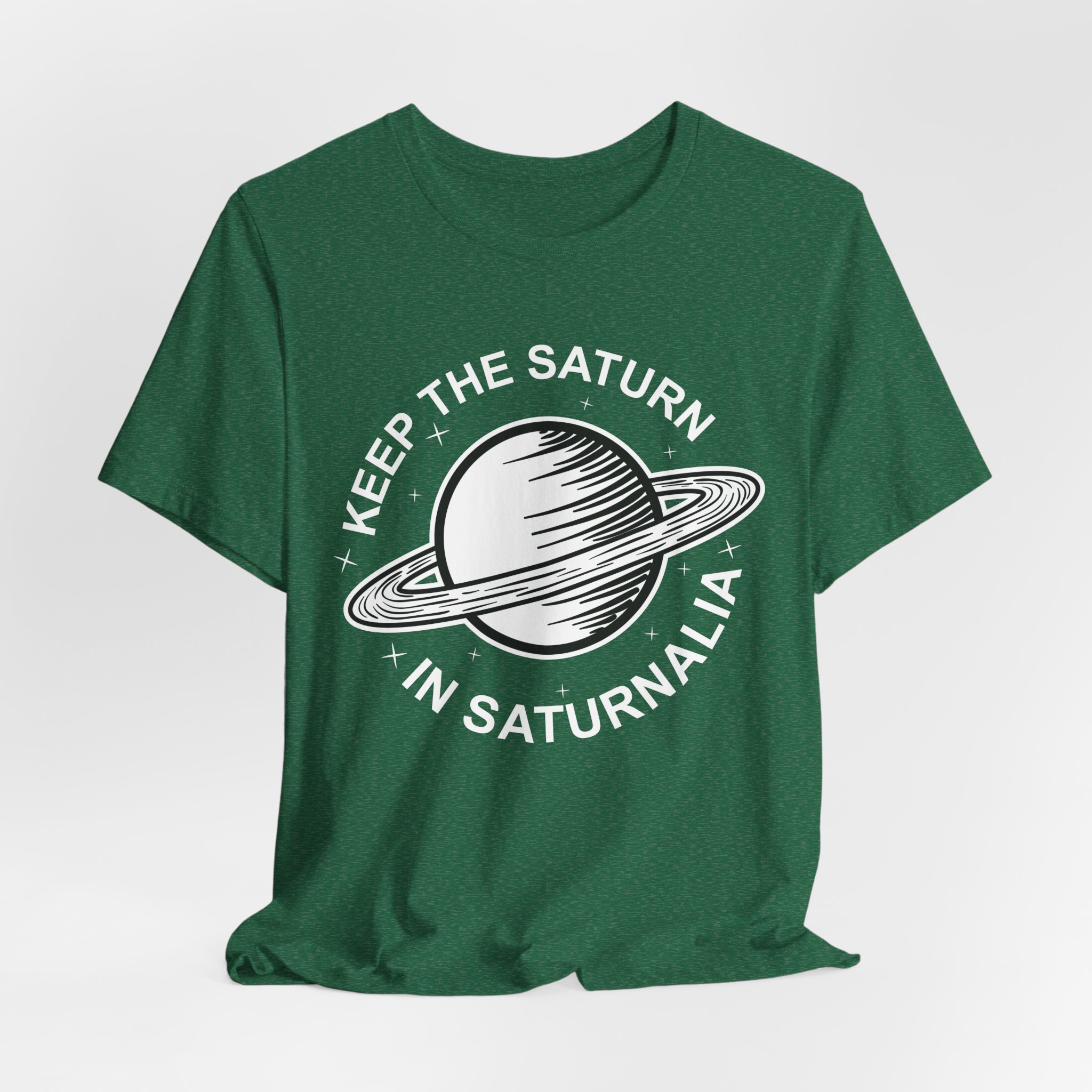 Keep the Saturn in Saturnalia (Black) | Unisex Jersey Short Sleeve Tee - Image 8