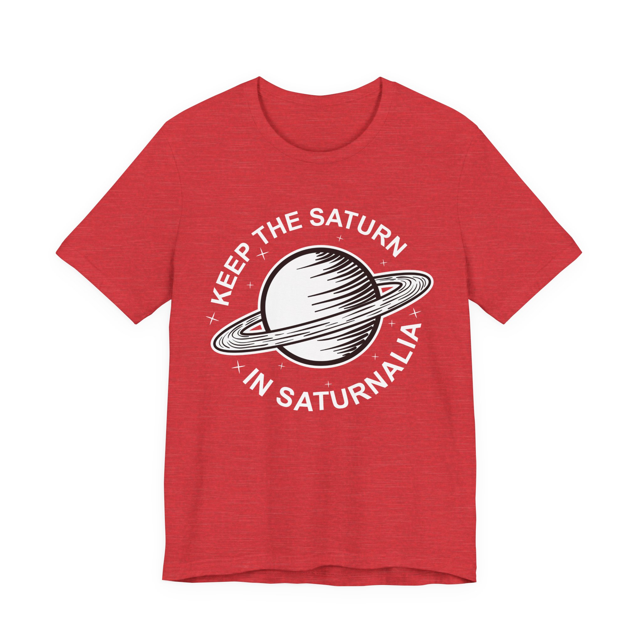 Keep the Saturn in Saturnalia (Black) | Unisex Jersey Short Sleeve Tee - Image 13