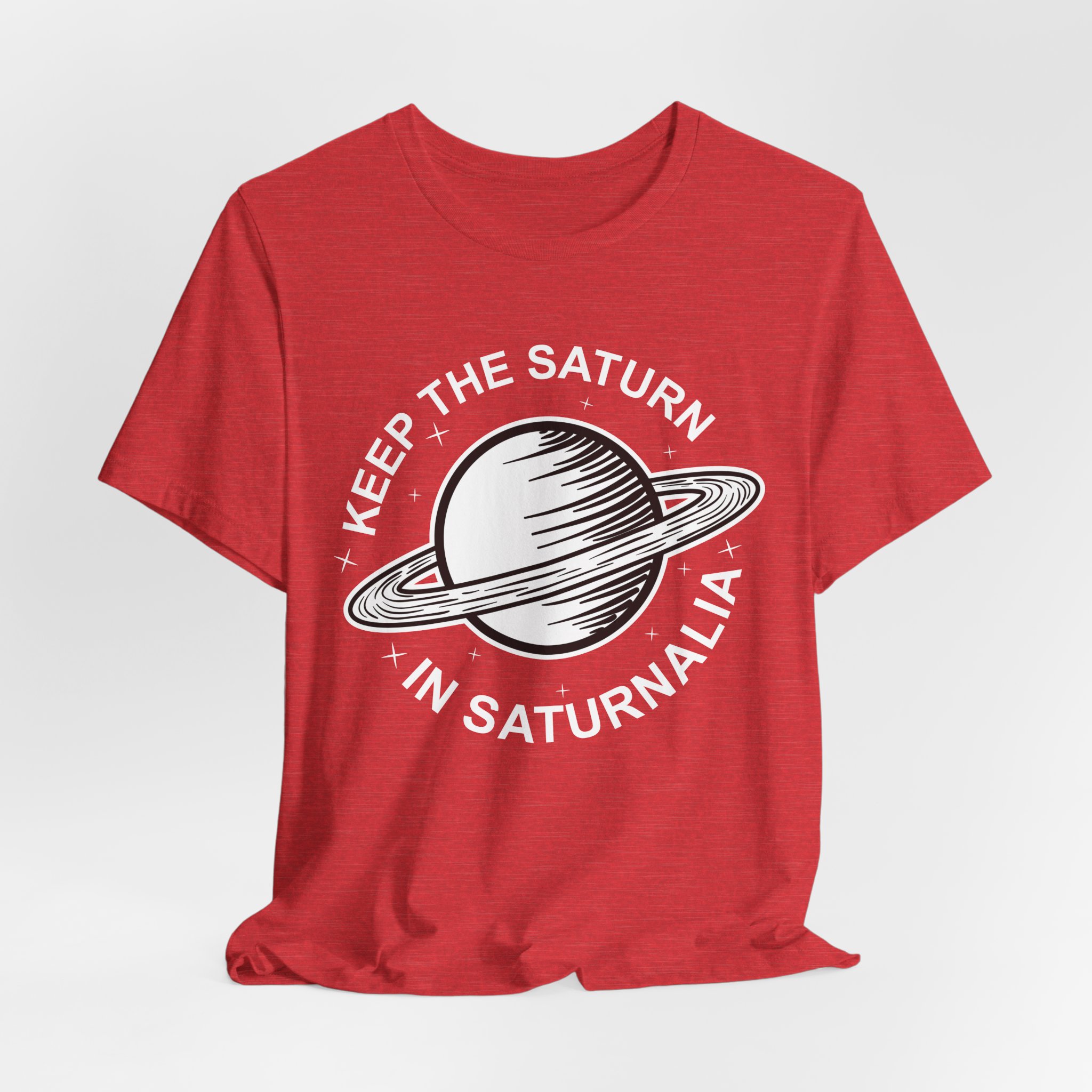 Keep the Saturn in Saturnalia (Black) | Unisex Jersey Short Sleeve Tee - Image 16
