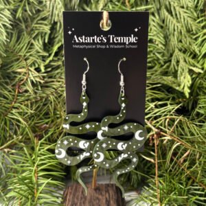 Green Celestial Snake Earrings