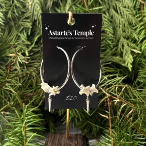 Silver Snake Bone Spike Earrings