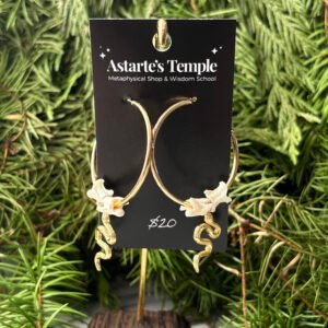 Gold Snake Bone Hoop Earrings