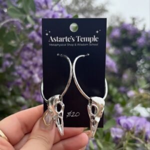 Raven Skull Hoop Earrings (Style 1)