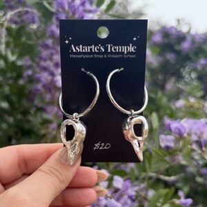 Raven Skull Hoop Earrings (Style 2)