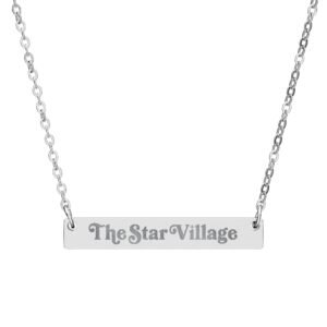 The Star Village | Engraved Horizontal Bar Necklace
