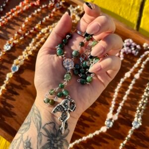 Lilith Goddess Rosary | Moss Agate