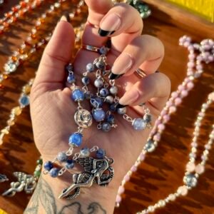 Lilith Goddess Rosary | Sodalite and Fire Quartz