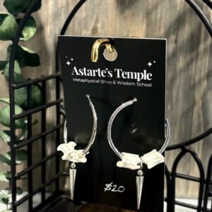 Silver Hoops with Snake Vertebrae & Spike Earrings
