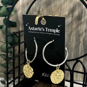 Silver Hoop Mixed Metal Snake Earrings