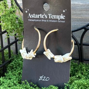 Gold Hoops with Snake Vertebrae Earrings