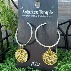 Silver Hoop Mixed Metal Snake Earrings