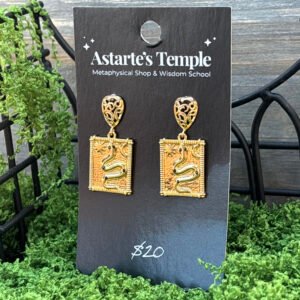Gold Snake Card Earrings