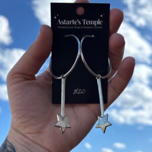 Silver Magic Wand Hoop Earrings