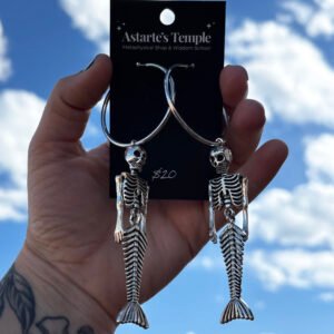 Mermaid Skeleton Hoop Earrings