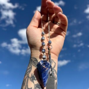 Sodalite Handmade Pendulum with Sword Charm