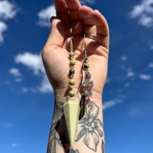 Serpentine Handmade Pendulum with Snake Charm